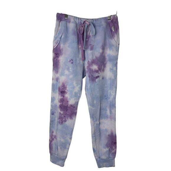 Free People Movement Work It Out Joggers XS Purple Blue Tie Dye Sweatpants - Picture 2 of 9